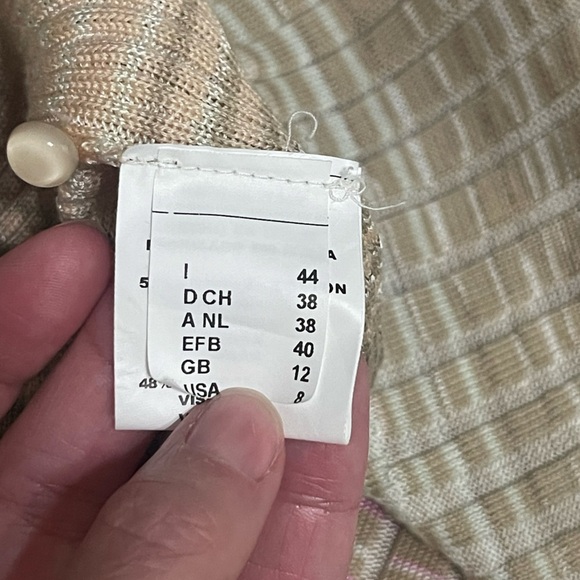 MISSONI Vneck Cardigan & Tank Set Front Button Down Zig Zag Print Pink Blue 6/8 - Picture 5 of 15